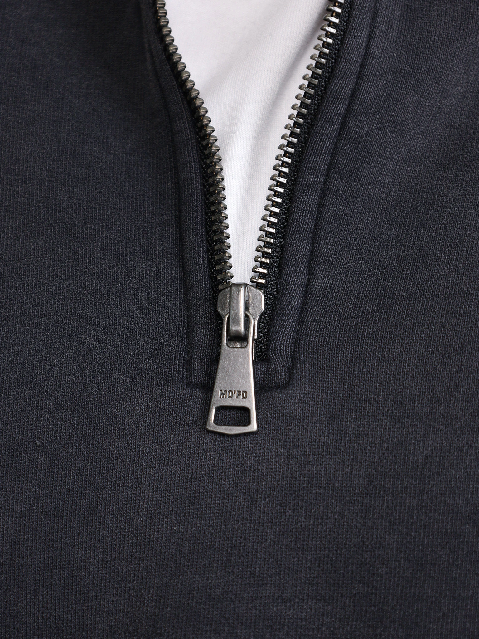 Толстовка графитового цвета из хлопка с короткой молнией